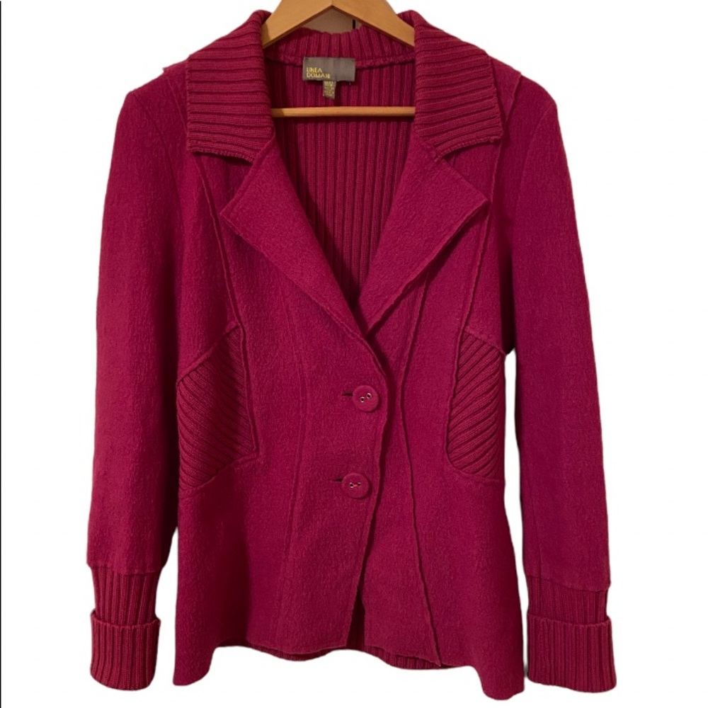Fuchsia knit blazer